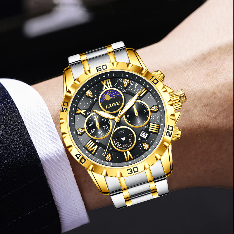 Luxury Quartz Watch Brands - Orologio da Uomo LIGE di Lusso,