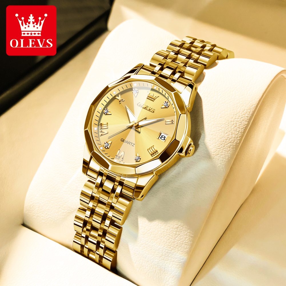 Luxury Watch Gold - OLEVS Orologio dorato alla moda da
