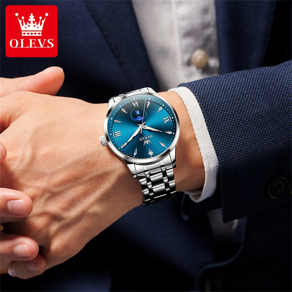 OLEVS Moon Phase orologi da uo - Luxury Quartz Watch Brands recensione e prezzo