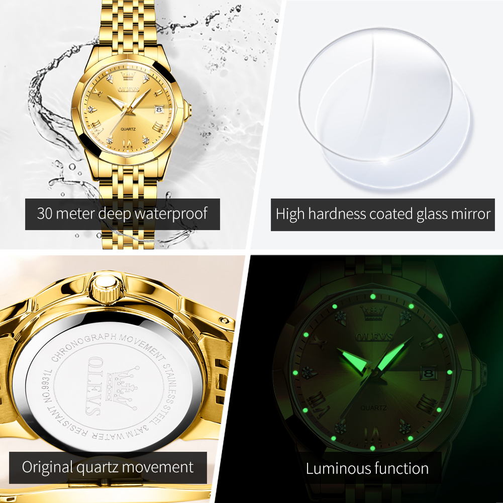 OLEVS Orologio dorato alla mod - Luxury Watch Gold recensione e prezzo